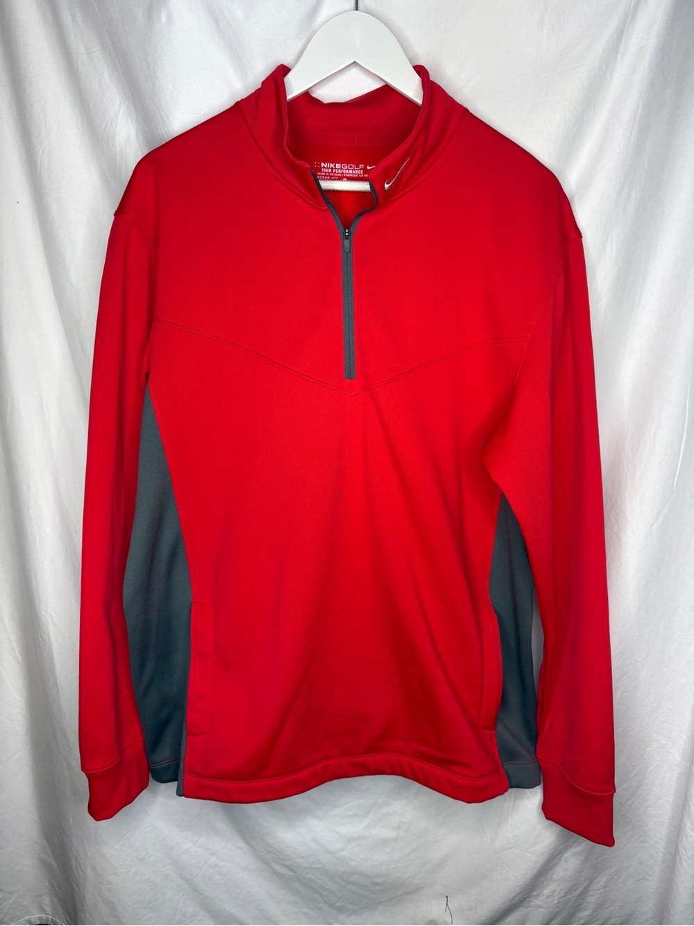 Nike Golf Tour Performance 1/4 Zip Pullover Men’s Red & Gray Size L
